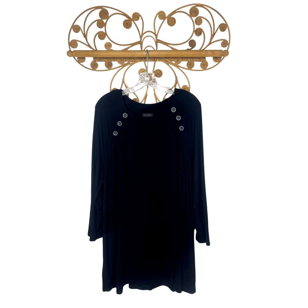 J. Jill Wearever Collection black button accent tunic XL